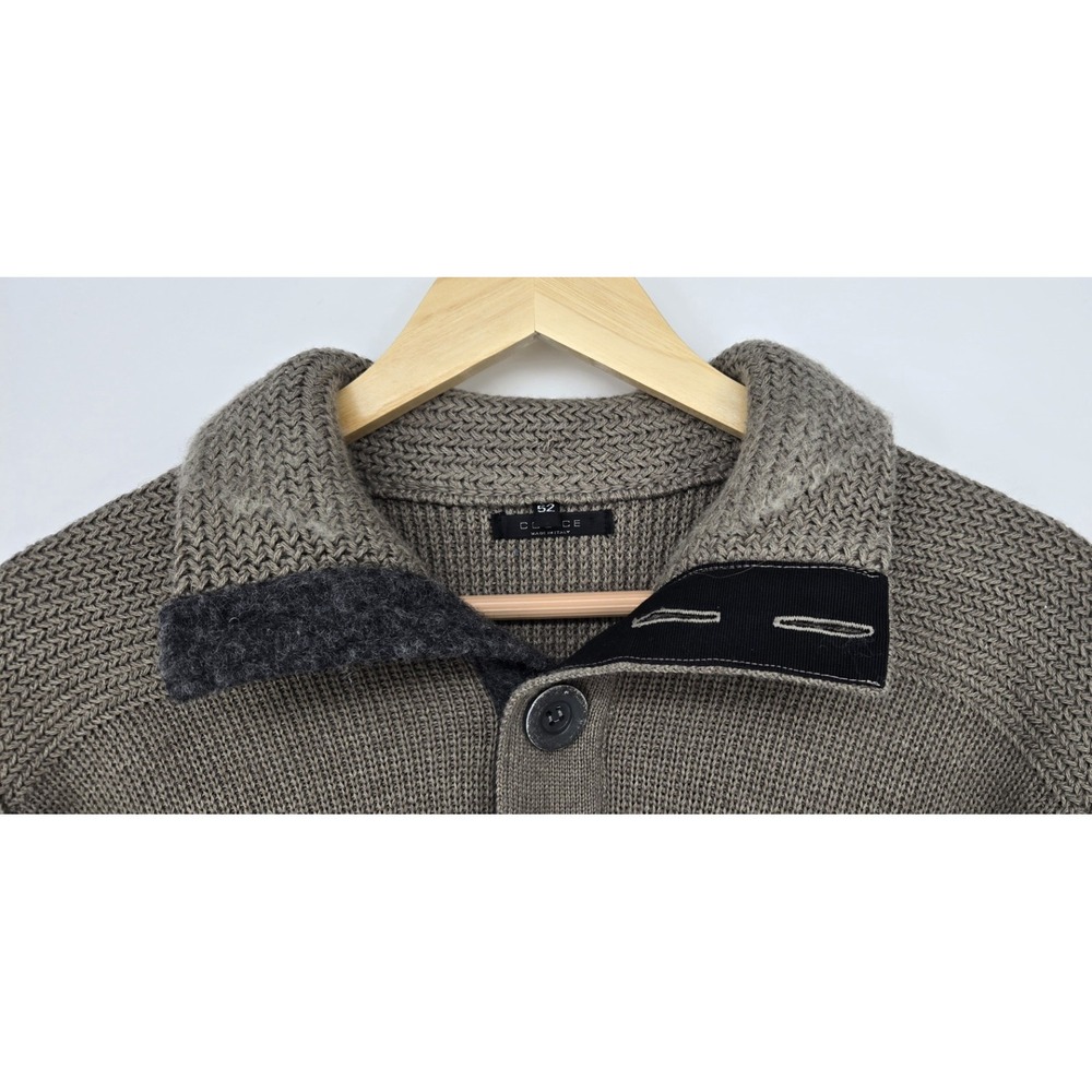 Codice Sweater Mens L/XL Taupe Merino Wool Elbow Patch Made In Italy Italian 52 - Picture 4 of 11